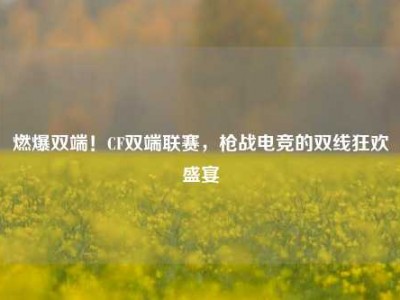 燃爆双端！CF双端联赛，枪战电竞的双线狂欢盛宴