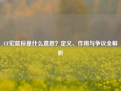 CF宏鼠标是什么意思？定义、作用与争议全解析