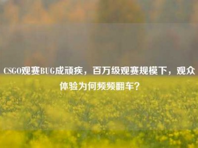 CSGO观赛BUG成顽疾，百万级观赛规模下，观众体验为何频频翻车？
