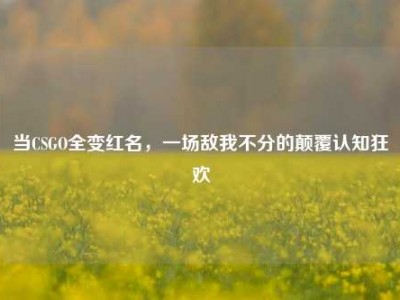 当CSGO全变红名，一场敌我不分的颠覆认知狂欢