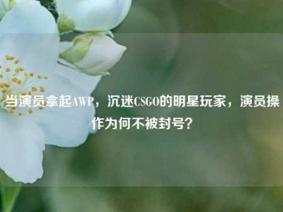 当演员拿起AWP，沉迷CSGO的明星玩家，演员操作为何不被封号？