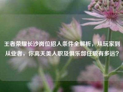 王者荣耀长沙岗位招人条件全解析，从玩家到从业者，你离天美入职及俱乐部任职有多远？