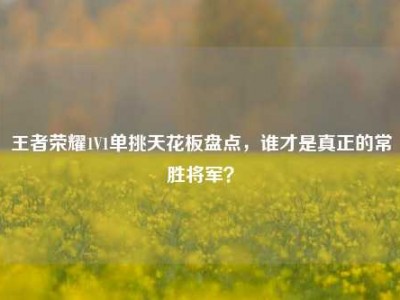 王者荣耀1V1单挑天花板盘点，谁才是真正的常胜将军？