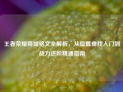 王者荣耀商城铭文全解析，从位置查找入门到战力进阶精通指南