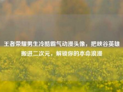 王者荣耀男生冷酷霸气动漫头像，把峡谷英雄搬进二次元，解锁你的本命浪漫