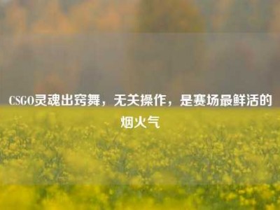 CSGO灵魂出窍舞，无关操作，是赛场最鲜活的烟火气