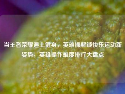 当王者荣耀遇上健身，英雄操解锁快乐运动新姿势，英雄操作难度排行大盘点