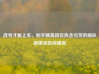 改号才能上车，和平精英段位执念引发的组队困境该如何破局