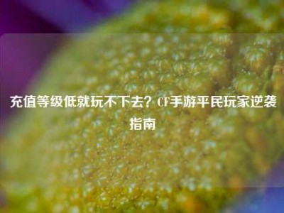充值等级低就玩不下去？CF手游平民玩家逆袭指南