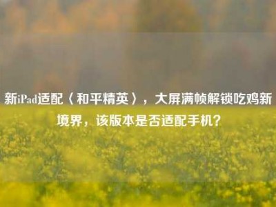 新iPad适配〈和平精英〉，大屏满帧解锁吃鸡新境界，该版本是否适配手机？