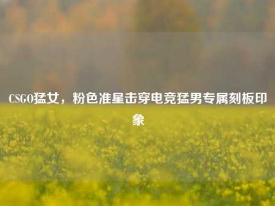 CSGO猛女，粉色准星击穿电竞猛男专属刻板印象