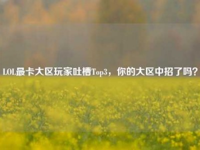 LOL最卡大区玩家吐槽Top3，你的大区中招了吗？