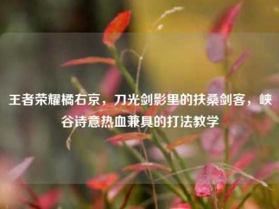 王者荣耀橘右京，刀光剑影里的扶桑剑客，峡谷诗意热血兼具的打法教学