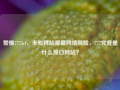 警惕7773cf，未知网站潜藏网络风险，777究竟是什么接口网站？