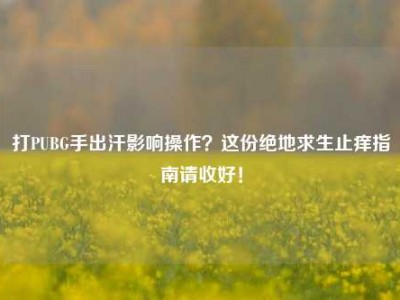 打PUBG手出汗影响操作？这份绝地求生止痒指南请收好！
