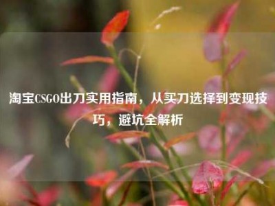 淘宝CSGO出刀实用指南，从买刀选择到变现技巧，避坑全解析