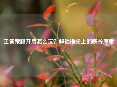 王者荣耀开局怎么玩？解锁指尖上的峡谷序章