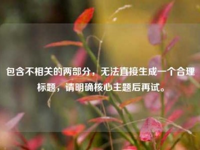 包含不相关的两部分，无法直接生成一个合理标题，请明确核心主题后再试。