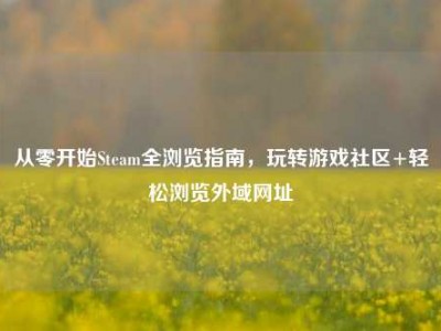 从零开始Steam全浏览指南，玩转游戏社区+轻松浏览外域网址
