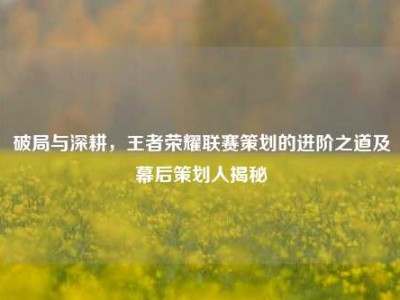破局与深耕，王者荣耀联赛策划的进阶之道及幕后策划人揭秘