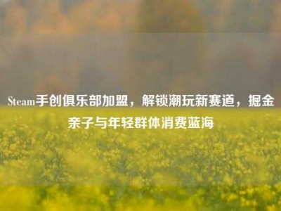 Steam手创俱乐部加盟，解锁潮玩新赛道，掘金亲子与年轻群体消费蓝海