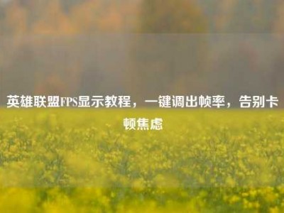 英雄联盟FPS显示教程，一键调出帧率，告别卡顿焦虑