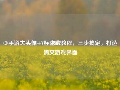 CF手游大头像+V标隐藏教程，三步搞定，打造清爽游戏界面