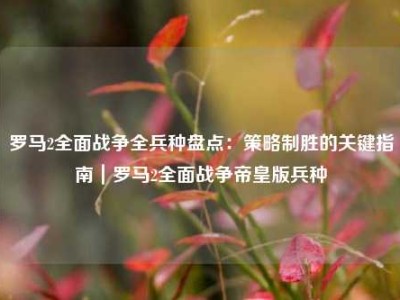 罗马2全面战争全兵种盘点：策略制胜的关键指南｜罗马2全面战争帝皇版兵种