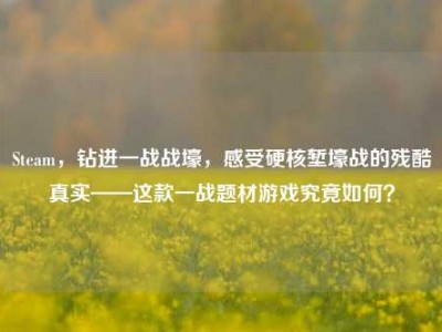 Steam，钻进一战战壕，感受硬核堑壕战的残酷真实——这款一战题材游戏究竟如何？