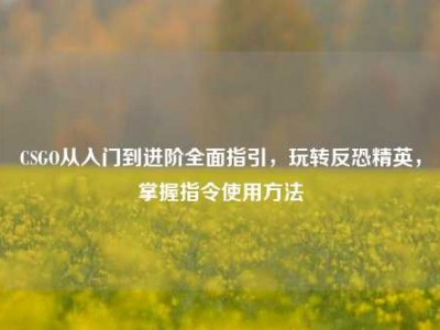 CSGO从入门到进阶全面指引，玩转反恐精英，掌握指令使用方法