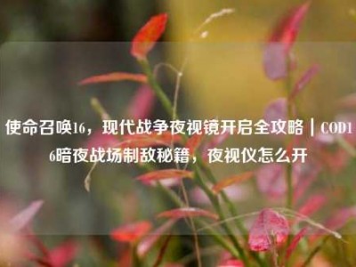 使命召唤16，现代战争夜视镜开启全攻略｜COD16暗夜战场制敌秘籍，夜视仪怎么开