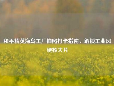 和平精英海岛工厂拍照打卡指南，解锁工业风硬核大片
