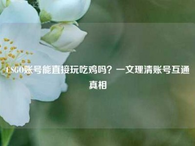 CSGO账号能直接玩吃鸡吗？一文理清账号互通真相
