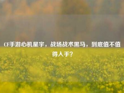 CF手游心机星宇，战场战术黑马，到底值不值得入手？