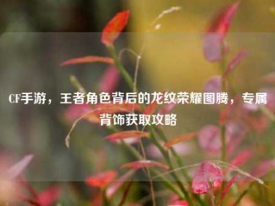 CF手游，王者角色背后的龙纹荣耀图腾，专属背饰获取攻略