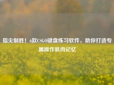 指尖制胜！6款CSGO键盘练习软件，助你打造专属操作肌肉记忆