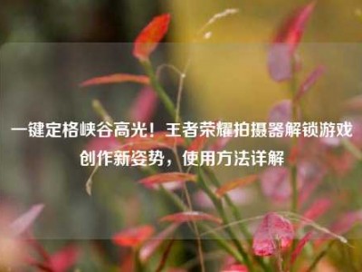 一键定格峡谷高光！王者荣耀拍摄器解锁游戏创作新姿势，使用方法详解