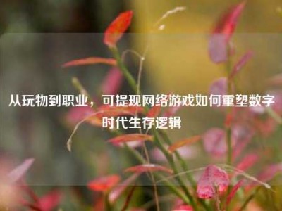 从玩物到职业，可提现网络游戏如何重塑数字时代生存逻辑