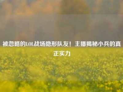 被忽略的LOL战场隐形队友！主播揭秘小兵的真正实力