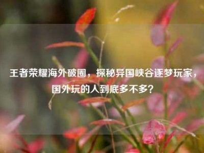 王者荣耀海外破圈，探秘异国峡谷逐梦玩家，国外玩的人到底多不多？