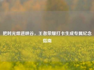 把时光焊进峡谷，王者荣耀打卡生成专属纪念指南