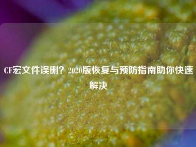 CF宏文件误删？2020版恢复与预防指南助你快速解决