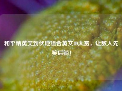 和平精英笑到伏地组合英文ID大赏，让敌人先笑后躺！