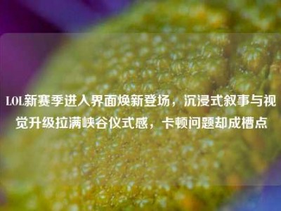 LOL新赛季进入界面焕新登场，沉浸式叙事与视觉升级拉满峡谷仪式感，卡顿问题却成槽点