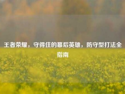 王者荣耀，守得住的幕后英雄，防守型打法全指南