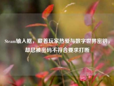 Steam输入框，藏着玩家热爱与数字世界密钥，却总被密码不符合要求打断