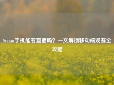 Steam手机能看直播吗？一文解锁移动端观赛全攻略