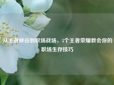 从王者峡谷到职场战场，5个王者荣耀教会你的职场生存技巧