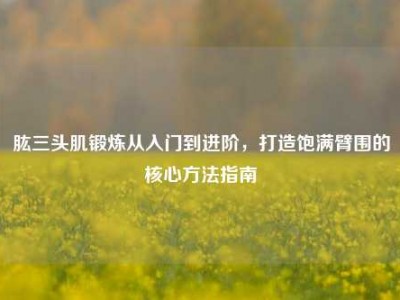 肱三头肌锻炼从入门到进阶，打造饱满臂围的核心方法指南