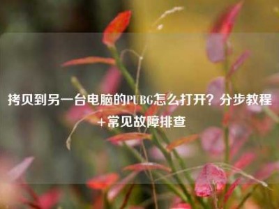 拷贝到另一台电脑的PUBG怎么打开？分步教程+常见故障排查